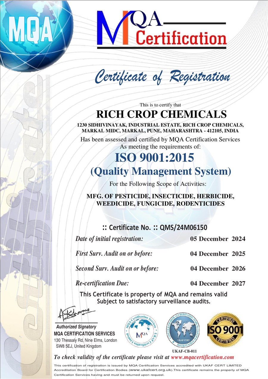 ISO 9001 Rich Crop Chemicals